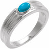 Sterling Silver 5x3 mm Oval Natural Turquoise Cabochon Ring