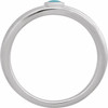 Sterling Silver 3 mm Round Natural Turquoise Cabochon Ring