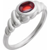 Sterling Silver Natural Mozambique Garnet Ring