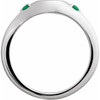 Sterling Silver Engravable Lab-Grown Emerald Signet Ring