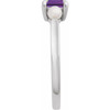 Sterling Silver Natural Amethyst & Cultured White Akoya Pearl Ring