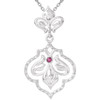 Sterling Silver Ruby 18" Necklace 