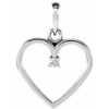 Sterling Silver .025 CTW Natural Diamond Heart Pendant