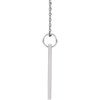 Sterling Silver .03 CT Natural Diamond Engravable Bar 16-18" Necklace