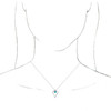 Sterling Silver Natural Turquoise Cabochon Pyramid 16-18" Necklace