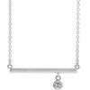 Sterling Silver Natural White Sapphire Bezel-Set 18" Necklace