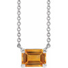 Sterling Silver Natural Citrine 18" Necklace