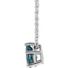 Sterling Silver 7x5 mm Pear London Blue Topaz 16-18" Necklace
