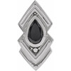 Sterling Silver Natural Black Onyx Geometric Pendant