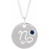 Sterling Silver Natural Blue Sapphire Capricorn Zodiac 16-18" Necklace