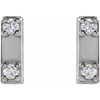 Sterling Silver .03 CTW Natural Diamond Two-Stone Bar Earrings