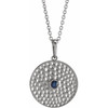 Sterling Silver Lab-Grown Blue Sapphire Beaded Disc 16-18" Necklace
