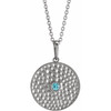 Sterling Silver Natural Blue Zircon Beaded Disc 16-18" Necklace