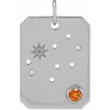 Sterling Silver Natural Spessartite Garnet & .01 CTW Natural Diamond Virgo Constellation Pendant