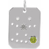 Sterling Silver Natural Peridot & .01 CTW Natural Diamond Gemini Constellation Pendant