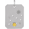 Sterling Silver Natural Citrine & .01 CTW Natural Diamond Leo Constellation Pendant