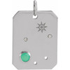 Sterling Silver Natural Green Chrysoprase & .01 CTW Natural Diamond Libra Constellation Pendant