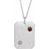 Sterling Silver Natural Mozambique Garnet & .01 CTW Natural Diamond Pisces Constellation 16-18" Necklace