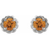Sterling Silver 3 mm Natural Citrine Claw-Prong Rope Earrings