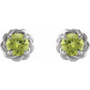 Sterling Silver 4.5 mm Natural Peridot Claw-Prong Rope Earrings
