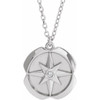 Sterling Silver Natural Diamond Star Necklace 0.01 CT, 16-18 Inch - $188