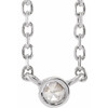 Sterling Silver .03 CT Rose-Cut Natural Diamond Bezel-Set 18" Necklace