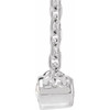 Sterling Silver .03 CT Rose-Cut Natural Diamond Bezel-Set 18" Necklace