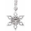 Sterling Silver .01 CT Natural Diamond Snowflake Pendant