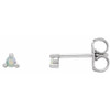 Sterling Silver 2 mm Round Natural White Opal Earrings