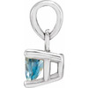Sterling Silver 4x4x4 mm Trillion Natural Aquamarine Pendant