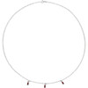 Sterling Silver Natural Mozambique Garnet 16" Necklace 