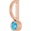 14K Rose Natural Aquamarine Charm/Pendant