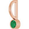 14K Rose Lab-Grown Emerald Charm/Pendant