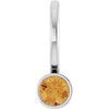 14 Karat White Gold Natural Citrine Charm/Pendant
