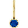 14K Yellow Lab-Grown Blue Sapphire Charm/Pendant