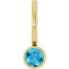 14 Karat Yellow Gold Natural Blue Zircon Charm/Pendant