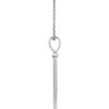Sterling Silver .0075 CT Natural Diamond XO Bar 16-18" Necklace