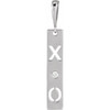 Sterling Silver .0075 CT Natural Diamond XO Bar Pendant