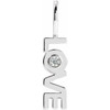 Sterling Silver .03 CT Natural Diamond Love Charm/Pendant