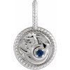 Sterling Silver Natural Blue Sapphire & .0025 CTW Natural Diamond Capricorn Charm/Pendant