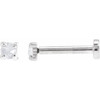 14K White .02 CT Rose-Cut Natural Diamond Press Fit Back Stud Earring