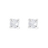 14K White .02 CT Rose-Cut Natural Diamond Press Fit Back Stud Earring