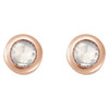 14K Rose .01 CT Rose-Cut Natural Diamond Press Fit Back Stud Earring