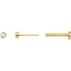 14K Yellow .01 CT Rose-Cut Natural Diamond Press Fit Back Stud Earring