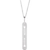 Sterling Silver Natural Diamond Arrow Bar Necklace 0.0025 CT, 16-18 Inch - $193