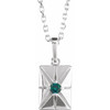 Sterling Silver Lab-Grown Alexandrite 16-18" Necklace