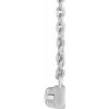 Sterling Silver Cabochon Natural Rainbow Moonstone Bar 18" Necklace 