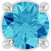 Sterling Silver 4 mm Natural Blue Zircon Pendant