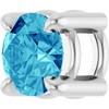 Sterling Silver 4 mm Natural Blue Zircon Pendant
