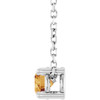 Sterling Silver 4 mm Natural Citrine 16-18" Necklace